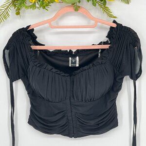 Windsor Hooked In Ruched Crop Babydoll Corset Top Size Large